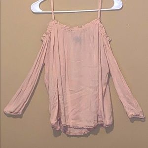 Long sleeve shoulder less shirt